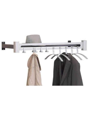 Wandgarderobe Montana 6551, Metall, ohne Haken, mit Hutablage, silber, 1 Stück