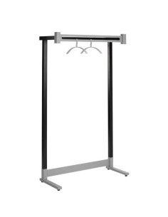 Garderobenständer Montana 6553, mit Hutablage, Metall, silber, schwarz