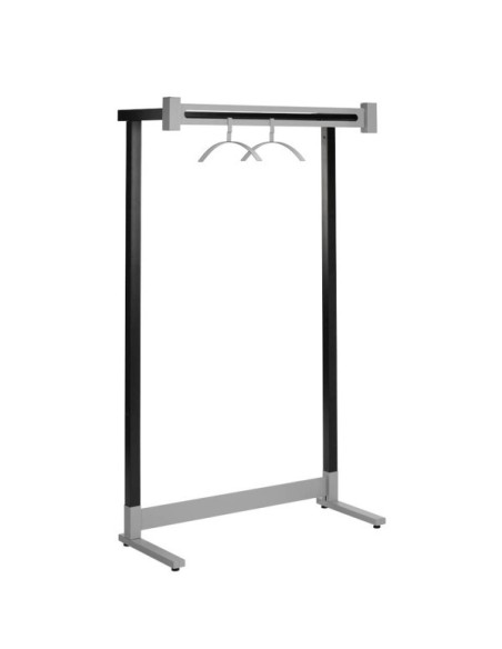 Garderobenständer Montana 6553, mit Hutablage, Metall, silber, schwarz