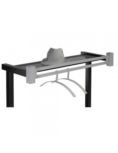 Garderobenständer Montana 6553, mit Hutablage, Metall, silber, schwarz