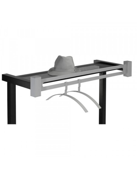 Garderobenständer Montana 6553, mit Hutablage, Metall, silber, schwarz