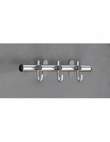 Wandgarderobe Arte 6879, Edelstahl, mit 3 Haken, silber, 1 Stück