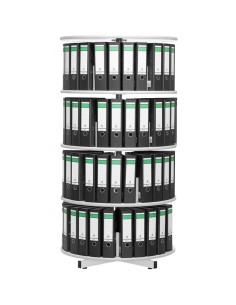 Wolfstahl Ordnersäule 4 Etagen, bis zu 96 Ordner, Etagen einzeln drehbar, Höhe 163 cm