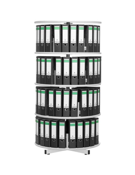 Wolfstahl Ordnersäule 4 Etagen, bis zu 96 Ordner, Etagen einzeln drehbar, Höhe 163 cm