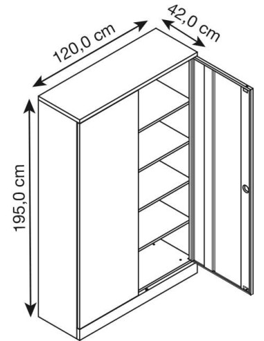 Wolfstahl Büro Stahlschrank - Aktenschrank Enzianblau abschliessbar 120x42x195cm, aufgebaut