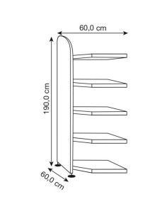 Dante Eckregal weiss 5 Fachböden 2