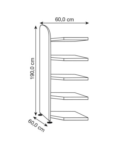 Dante Eckregal weiss 5 Fachböden