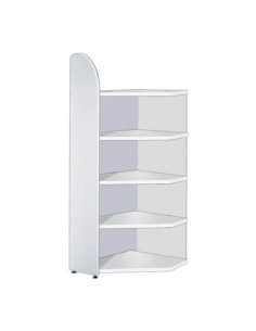 Dante Eckregal weiss 5 Fachböden