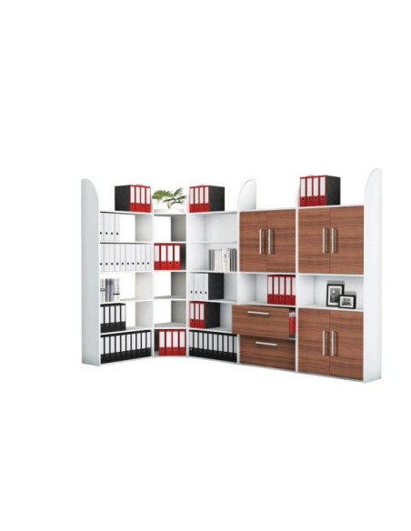 Dante Eckregal weiss 5 Fachböden