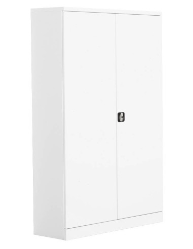 Wolfstahl Büro Stahlschrank - Aktenschrank Weiss abschliessbar 120x42x195cm, aufgebaut