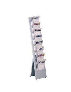 Prospektständer Vito, für Boden/zur Wandbefestigung, 8 Fächer A4