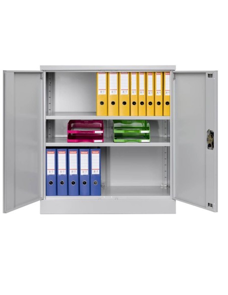 Wolfstahl Büro Stahlschrank - Aktenschrank Lichtgrau abschliessbar 92x42x100cm, zerlegt