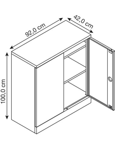Wolfstahl Büro Stahlschrank - Aktenschrank Lichtgrau abschliessbar 92x42x100cm, zerlegt