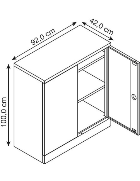 Wolfstahl Büro Stahlschrank - Aktenschrank Lichtgrau abschliessbar 92x42x100cm, zerlegt