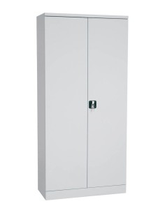 Wolfstahl Büro Stahlschrank - Aktenschrank Lichtgrau abschliessbar 92x42x195cm, aufgebaut