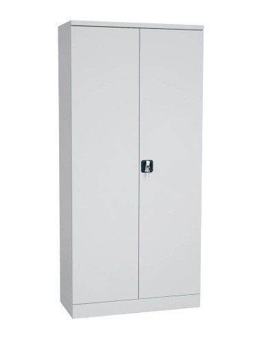 Wolfstahl Büro Stahlschrank - Aktenschrank Lichtgrau abschliessbar 92x42x195cm, aufgebaut