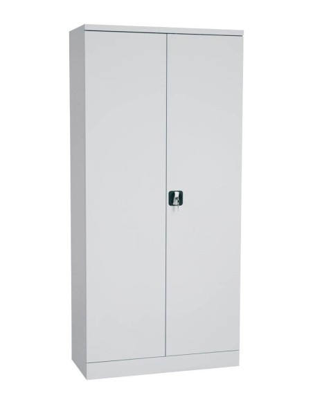 Wolfstahl Büro Stahlschrank - Aktenschrank Lichtgrau abschliessbar 92x42x195cm, aufgebaut