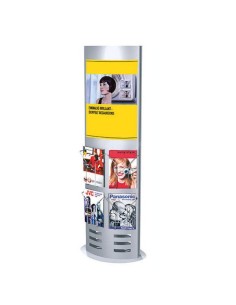 Infosäule breit alusilber 60 x 32 x 165 cm