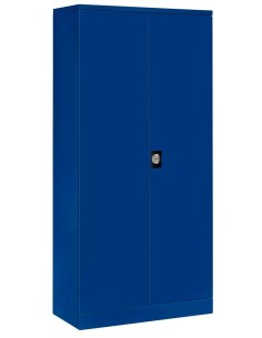 Wolfstahl Büro Stahlschrank - Aktenschrank Enzianblau abschliessbar 92x42x195cm, aufgebaut