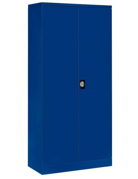 Wolfstahl Büro Stahlschrank - Aktenschrank Enzianblau abschliessbar 92x42x195cm, aufgebaut