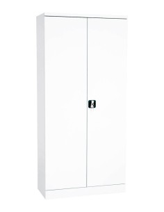 Wolfstahl Büro Stahlschrank - Aktenschrank Weiss abschliessbar 92x42x195cm, aufgebaut
