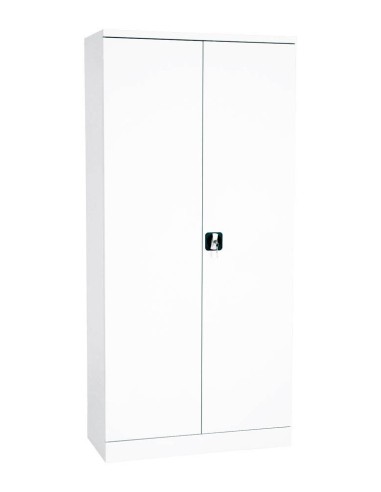 Wolfstahl Büro Stahlschrank - Aktenschrank Weiss abschliessbar 92x42x195cm, aufgebaut