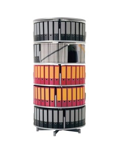 Wolfstahl Ordnersäule 5 Etagen, bis zu 120 Ordner, Etagen einzeln drehbar, Höhe 200 cm