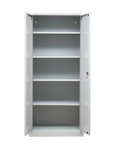 Wolfstahl Büro Stahlschrank - Aktenschrank Lichtgrau abschliessbar 80x38x180cm, aufgebaut