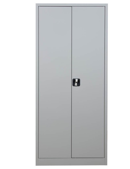 Wolfstahl Büro Stahlschrank - Aktenschrank Lichtgrau abschliessbar 80x38x180cm, aufgebaut