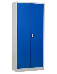 Wolfstahl Büro Stahlschrank - Aktenschrank Enzianblau-Lichtgrau abschliessbar 80x38x195cm, aufgebaut