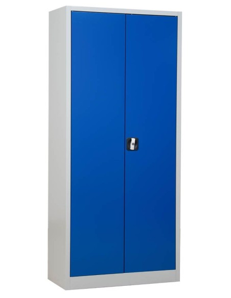 Wolfstahl Büro Stahlschrank - Aktenschrank Enzianblau-Lichtgrau abschliessbar 80x38x195cm, aufgebaut