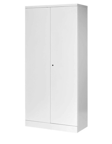 Wolfstahl Büro Stahlschrank - Aktenschrank Verkehrsweiss abschliessbar 92x42x195cm, aufgebaut