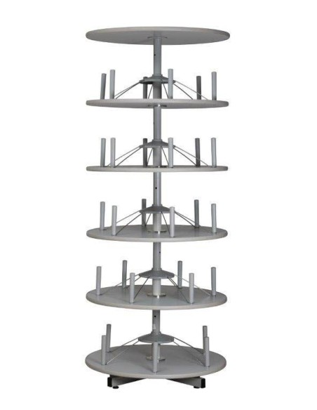 Wolfstahl Ordnersäule 5 Etagen, bis zu 120 Ordner, Etagen einzeln drehbar, Höhe 200 cm