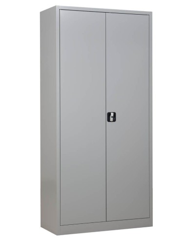 Wolfstahl Büro Stahlschrank - Aktenschrank Lichtgrau abschliessbar 92x42x195cm, aufgebaut