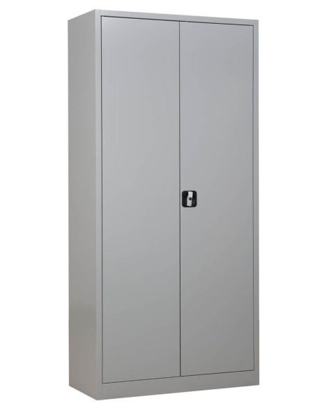 Wolfstahl Büro Stahlschrank - Aktenschrank Lichtgrau abschliessbar 92x42x195cm, aufgebaut