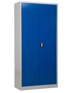 Wolfstahl Büro Stahlschrank - Aktenschrank Enzianblau abschliessbar 92x42x195cm, aufgebaut