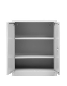Wolfstahl Büro Stahlschrank - Aktenschrank Lichtgrau abschliessbar 80x38x100cm, aufgebaut 2