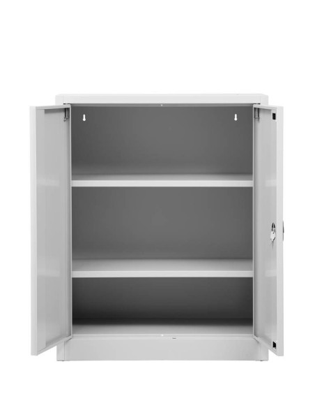 Wolfstahl Büro Stahlschrank - Aktenschrank Lichtgrau abschliessbar 80x38x100cm, aufgebaut