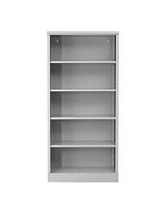 Wolfstahl Büro Stahlschrank - Aktenregal stahl 4 Fachböden 92x42x195cm lichtgrau