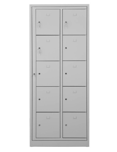 Wolfstahl Schliessfachschrank Stahl 10 Schliessfächer Zylinderschloss 80 x 45 x 190 cm