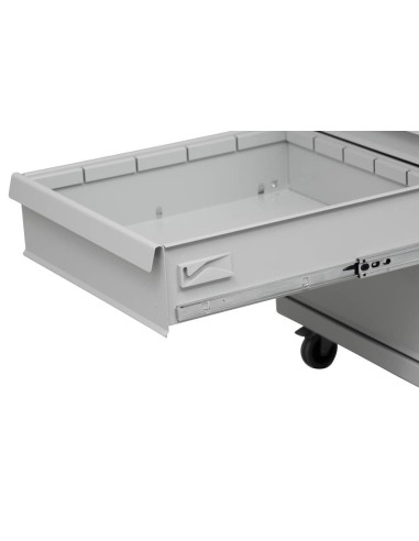 Wolfstahl Werkstattwagen stahl 5 Schubladen 56x60x84cm lichtgrau - enzianblau