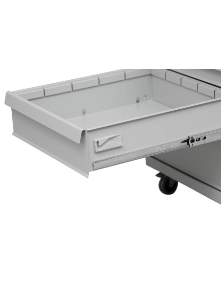 Wolfstahl Werkstattwagen stahl 5 Schubladen 56x60x84cm lichtgrau - enzianblau