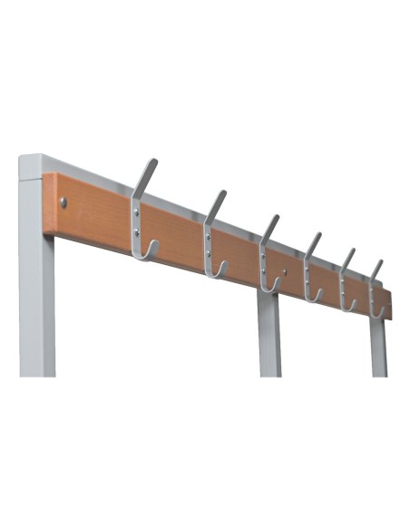 Wolfstahl Sitzbank Stahl & Holz, mit Haken und Schuhrost 200x40x40cm lichtgrau - buche