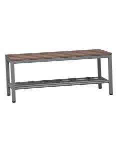 Wolfstahl Sitzbank mit Schuhrost, Stahl & Holz 100x40x40cm lichtgrau - buche
