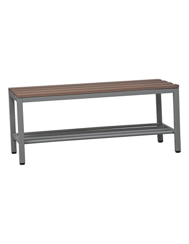 Wolfstahl Sitzbank mit Schuhrost, Stahl & Holz 100x40x40cm lichtgrau - buche