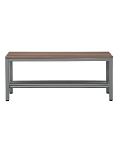 Wolfstahl Sitzbank mit Schuhrost, Stahl & Holz 100x40x40cm lichtgrau - buche 2