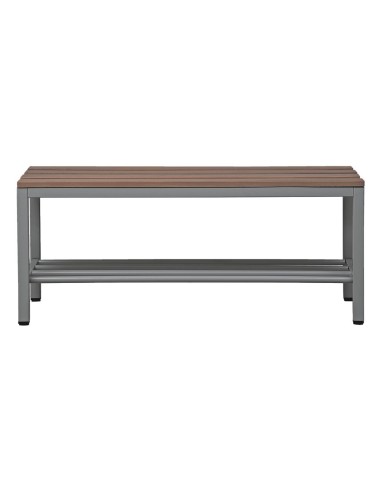 Wolfstahl Sitzbank mit Schuhrost, Stahl & Holz 100x40x40cm lichtgrau - buche