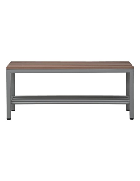 Wolfstahl Sitzbank mit Schuhrost, Stahl & Holz 100x40x40cm lichtgrau - buche