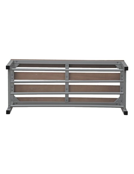 Wolfstahl Sitzbank mit Schuhrost, Stahl & Holz 100x40x40cm lichtgrau - buche