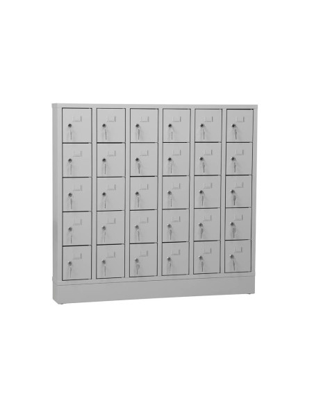 Wolfstahl Schliessfachschrank Stahl 30 Schliessfächer Zylinderschloss 119 x 15 x 110 cm